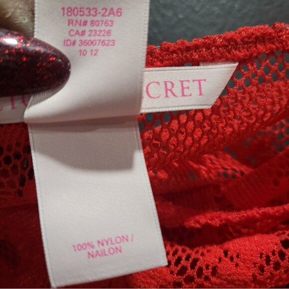 2012 Victoria's Secret Red Full Lace Halter Top Super Mini Dress  Sz XL - Picture 10 of 10